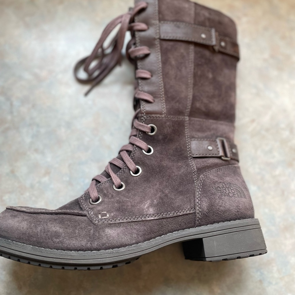 The North Face Brown Lace Up Boots Rugged Outdoor Style - Picture 3 of 11